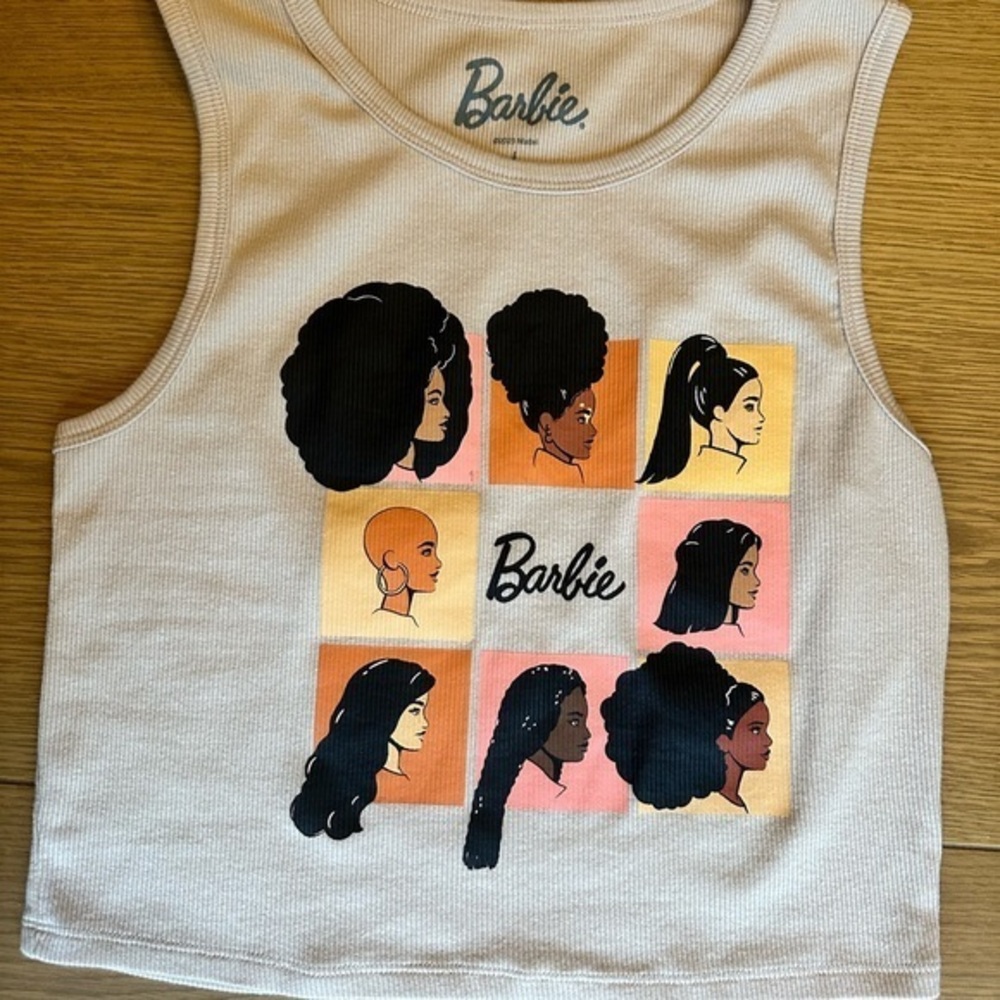 Barbie Cream Ribbed Tank Top